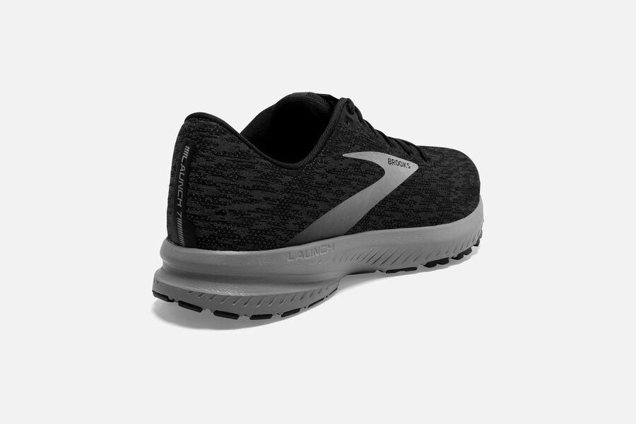 Launch 7 Road Brooks Running Shoes NZ Mens - Black/Grey - WDORHE-152